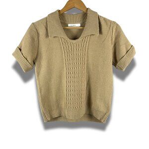 rokoko Short sleeve Cable knit Polo Sweater MEDIUM
